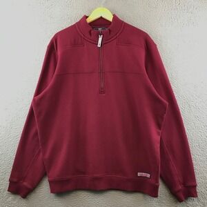 Vineyard Vines Men's Quarter Zip Pullover Burgundy Sweatshirt L‎